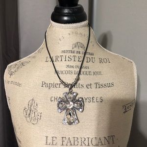 Matching set of cross ring and necklace